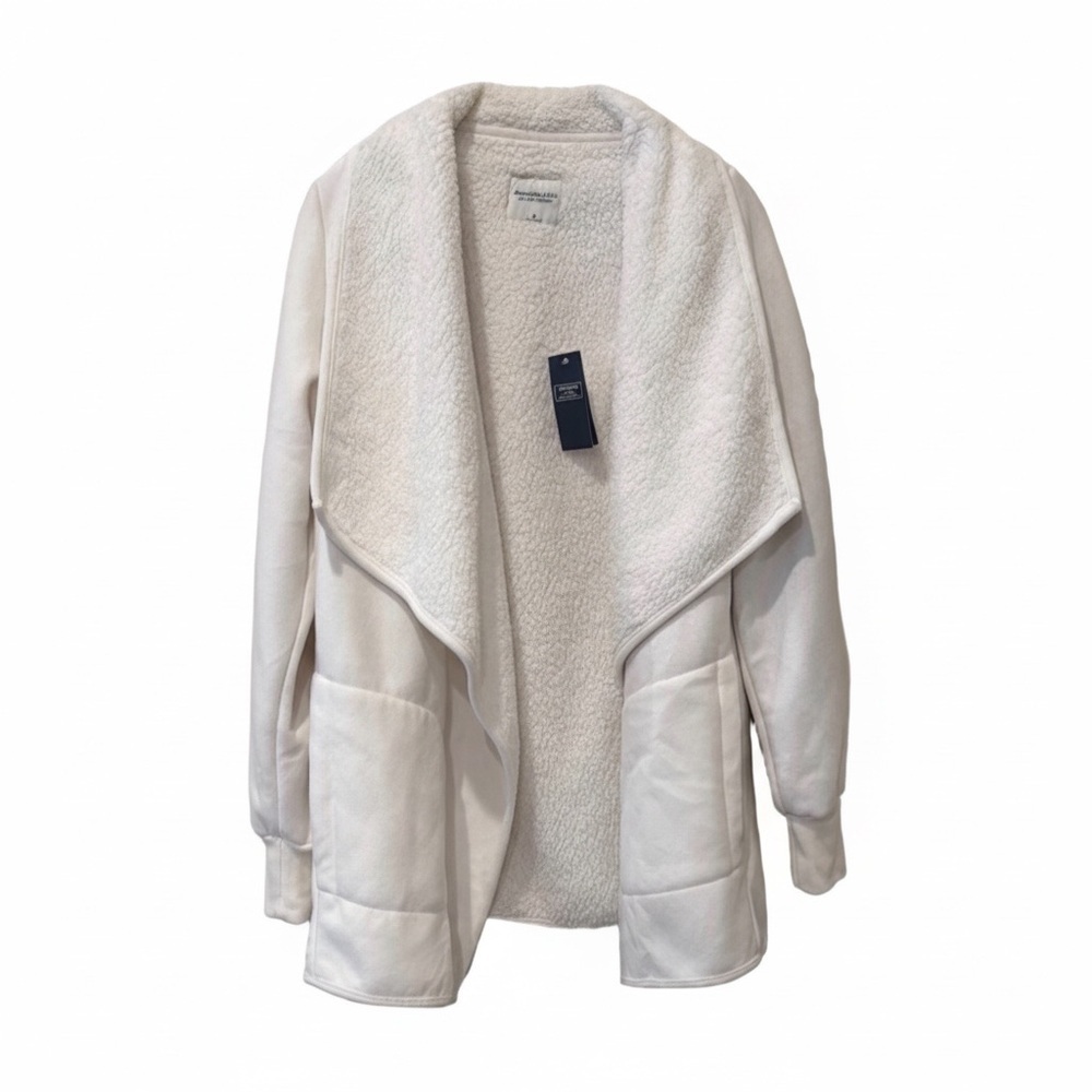 Abercrombie & Fitch NWT Soft A&F cream open face jacket, medium